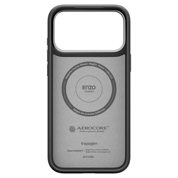 Spigen Enzo Aramid 'T' Mag Magsafe Iphone 17 Pro Max / 18 Pro Max Black/Silver