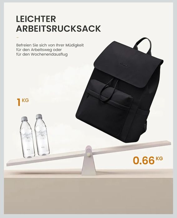 LOVEVOOK Damski lekki plecak z przegroda na laptopa