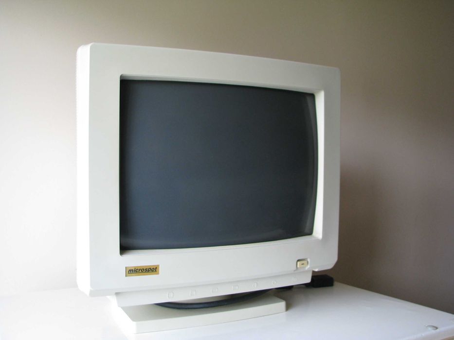 Monitor do komputera CRT Microspot, 14 cali, 1995r. Retro Gaming PC DOS SVGA