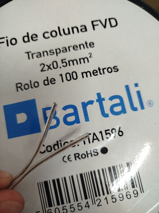 Bobine 100m Fio Coluna 0.5mm2