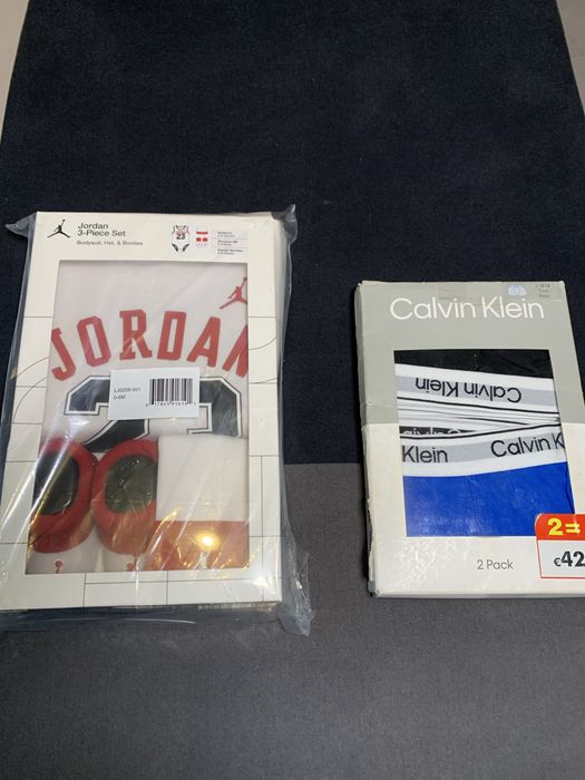Conjuntos Nike Air Jordan Bebé (0-6M) + Pack Calvin Klein NOVO E SELADO