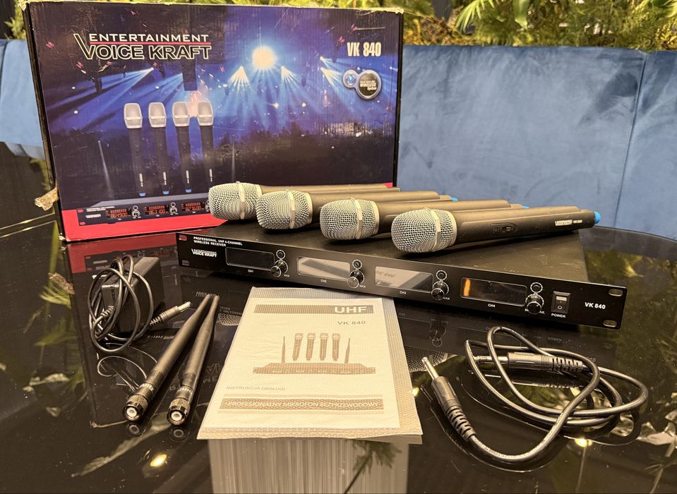 Zestaw 4 mikrofony bezprzewodowe Voice Kraft VK 840