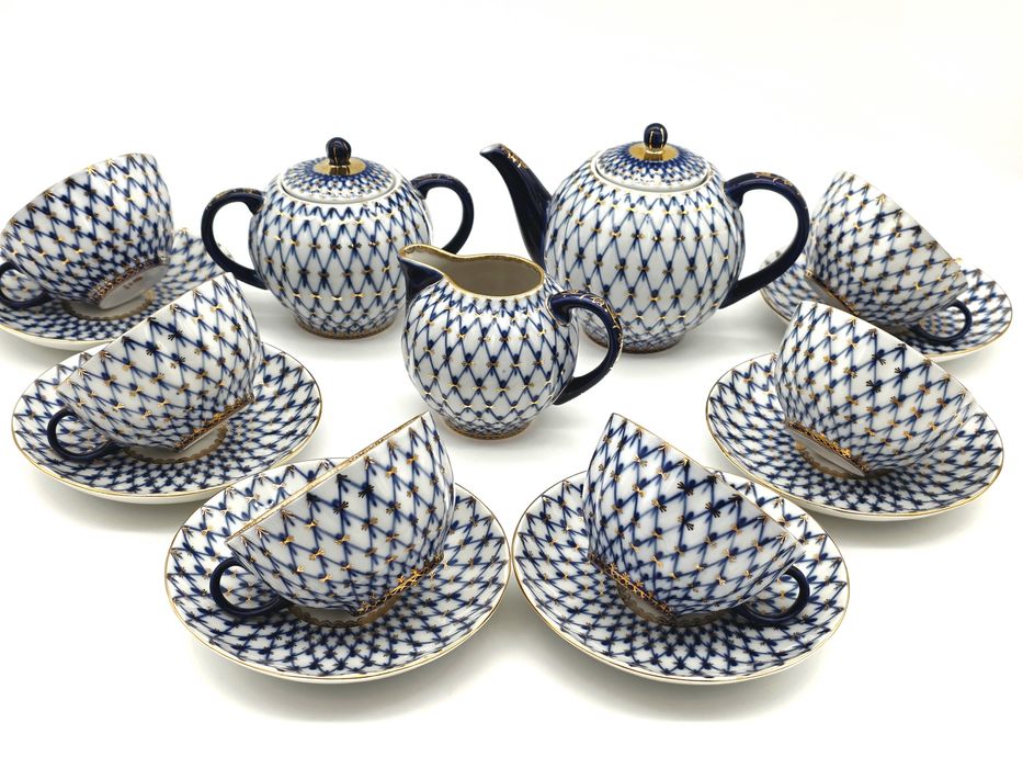 Чайный сервиз Кобальтовая сетка ЛФЗ