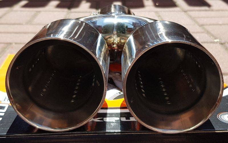 KOŃCÓWKA Wydechu Sportowa Chrom Duża PODWÓJNA 2x 76mm DYFUZOR Sklep