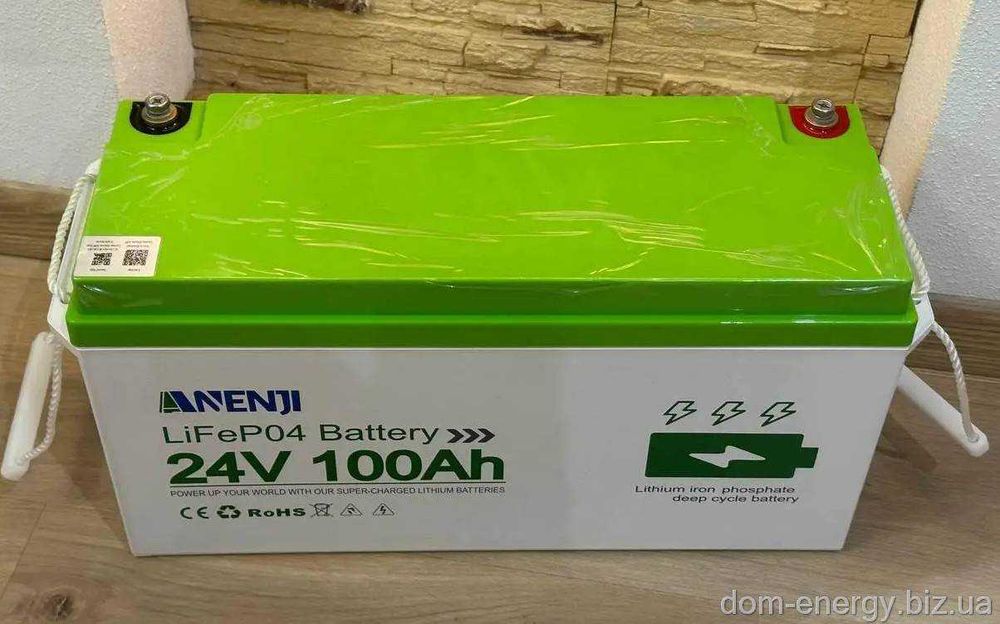 Акумулятор LiFePo4 Литий-ферум-фосфатный 100Ah А 24В v батарея АКБ ИБП