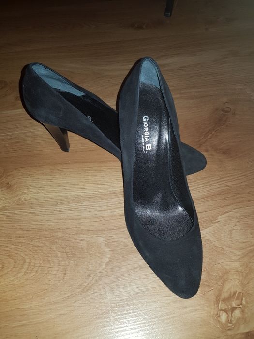 Buty welurowe skórzane włoskie