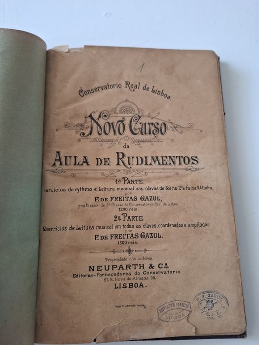 Livro Conservatório Real de Lisboa