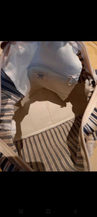 Bolsa de verão,  azul e branca, Bershka