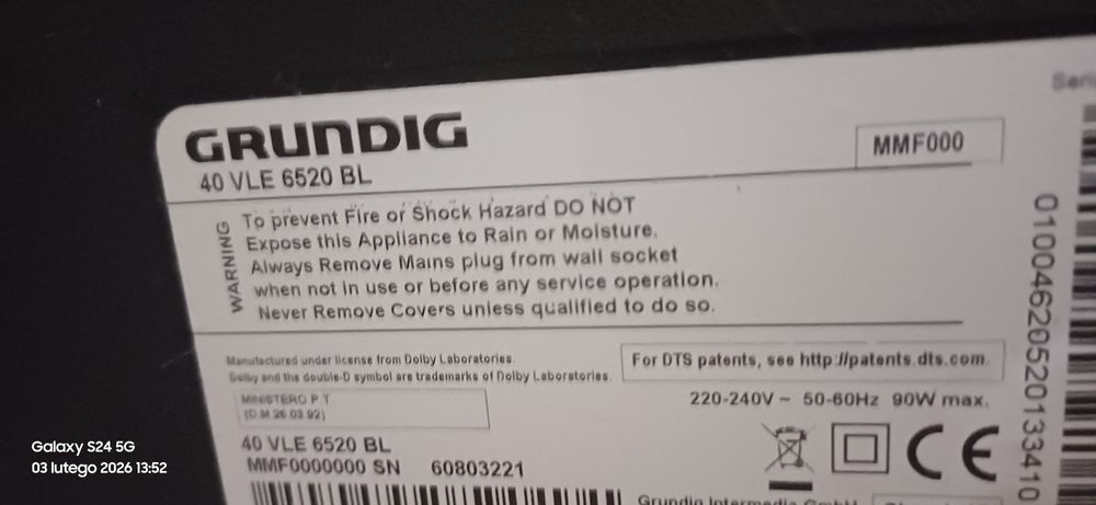 Telewizor 40 cali grundig bez smartv