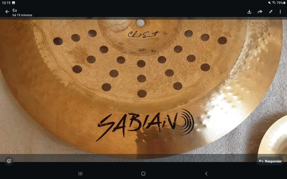 Sabian Ride 22" Novo 450€ + Sabian China 17" 150€ + Zildjian A-Custom 6"-75€