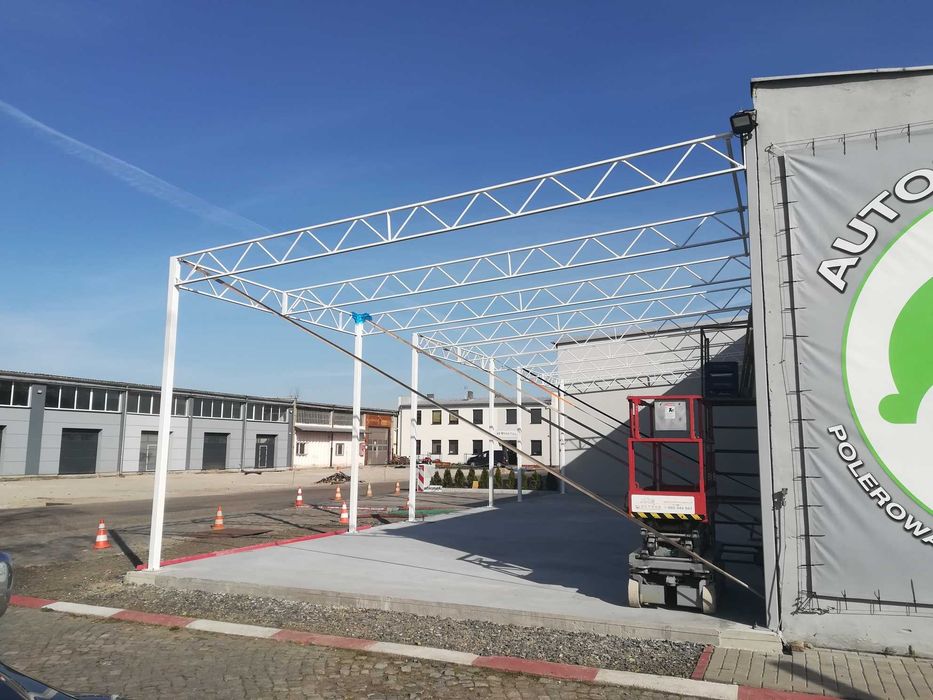 Wiata rolna Hala Magazyn Garaż Konstrukcja skręcana 8,1m x 12,3 Blacha