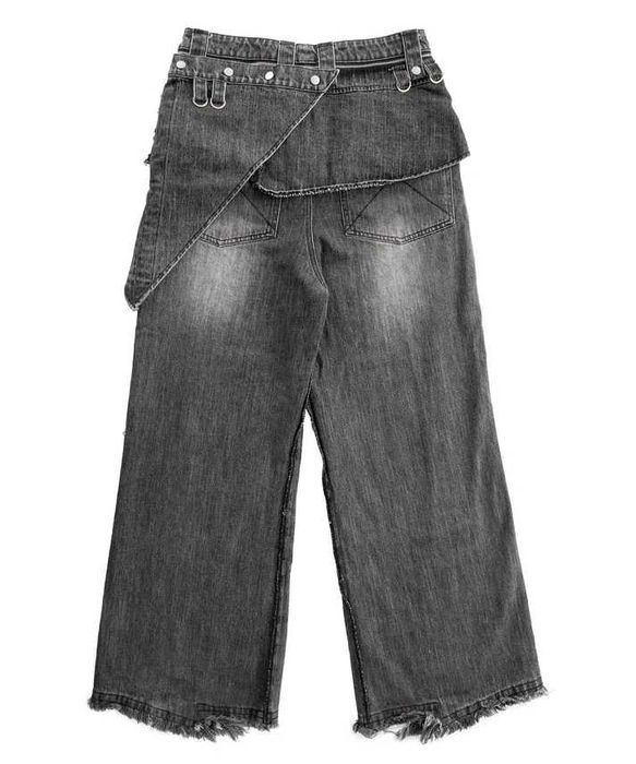 Ranger grey detachable-skirt flared denim Рейджер картель джинсы юбка