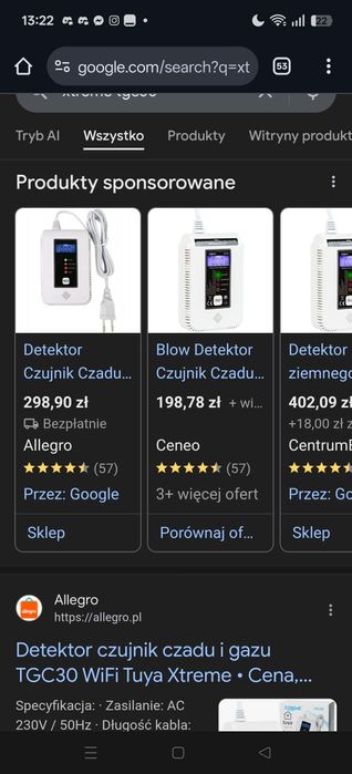 Czujnik gazu i dwutlenku węgla Xtreme tgc30