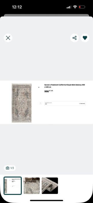 Duzy dywan boho 3x4m nowy
