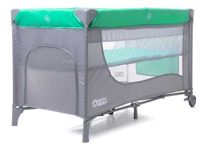 Dwupoziomowe Łóżeczko Turystyczne Green / Grey PlusBaby