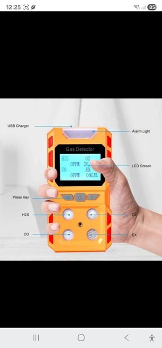 Detector de gás portátil 4 em 1 Scondaor, detector de vazamento de gás