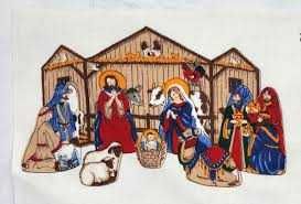 Painel de Tecido - Presépio de Natal