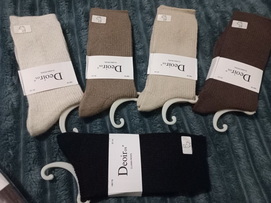 Теплі подовжені шкарпетки/носки шерсть лами, єдиний розмір 37-41.