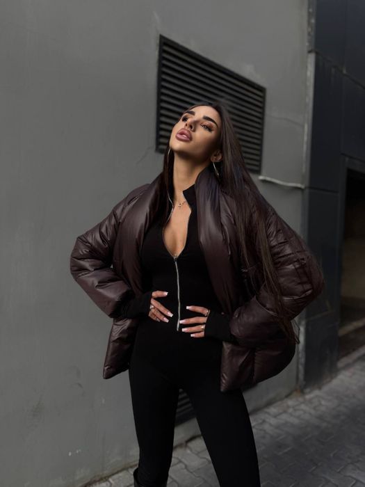 Куртка жіноча екопух без капюшона