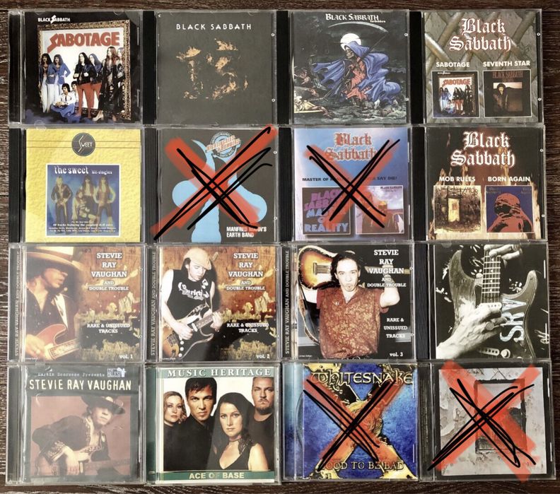 CD диски. Black Sabbath. Stevie Ray. Whitesnake. Ace of Base. The Sweet.