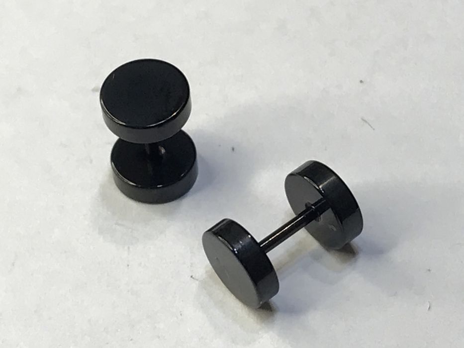 Kolczyki czarne minimalistyczne STAL 5mmx10mm