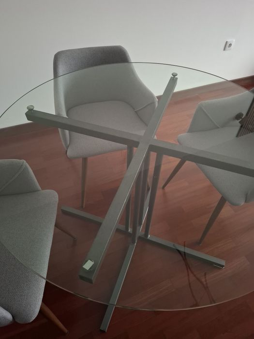 Mesa de vidro redonda