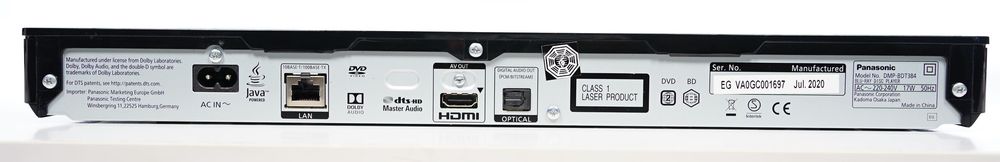 Multim. Blu-Ray Panasonic DMP-BDT384 2xUSB Wi-Fi Mp3 FLAC mkv DivX