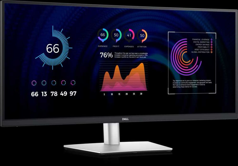 Monitor Dell P3424WE 34" ultrawide USB-C hub — como novo