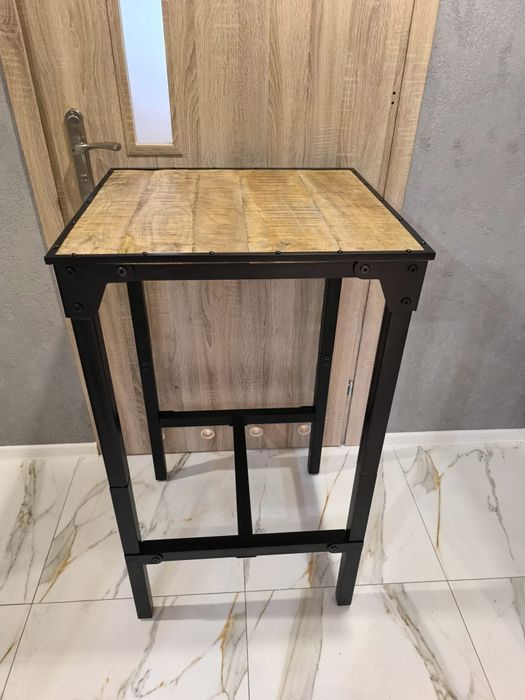 Nowy Stolik barowy, 60x55x107 cm, surowe drewno mango stół unikatowy