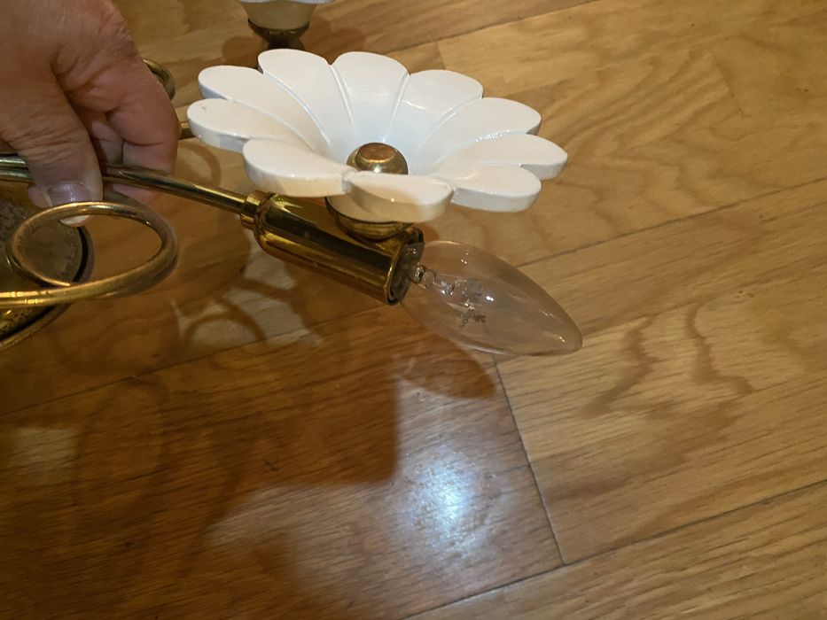 Candeeiro de teto com 5 lampadas E14 feito a mao e um de aplique