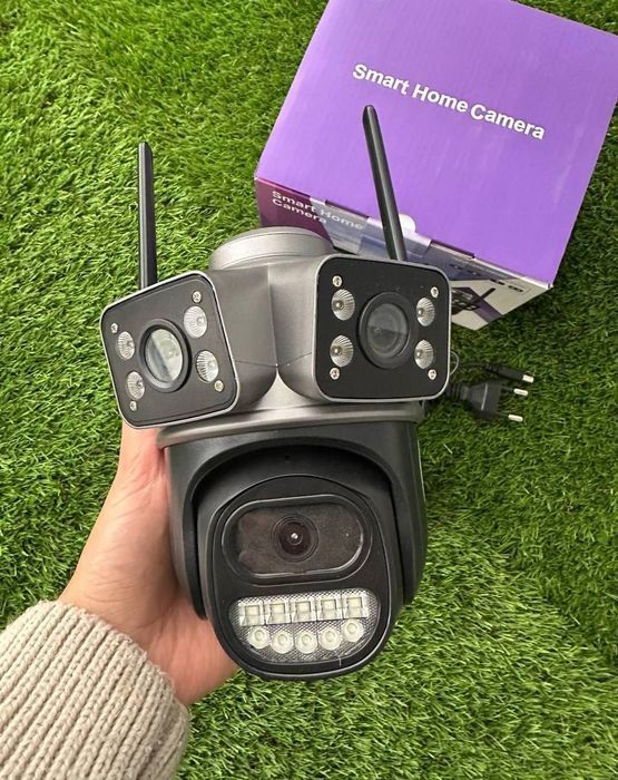 Поворотна вулична IP Wi-Fi камера з трьома об’єктивами 12 MP V380 PRO, 3L-WIFI