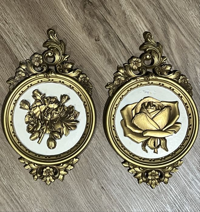 Placas Syroco Florais Douradas USA