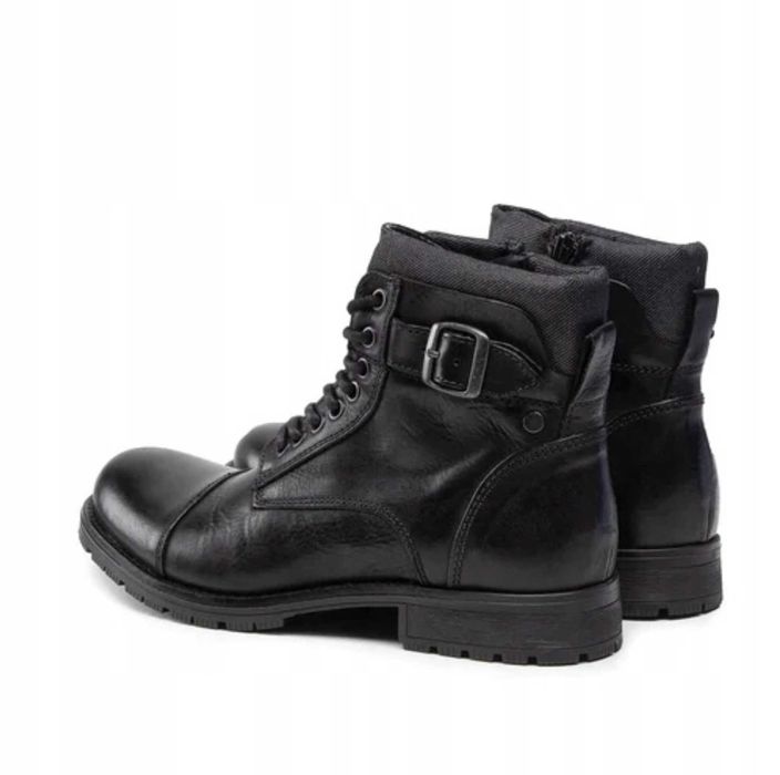 Buty męskie-młodzieżowe skórzane Jack&Jones czarne rozmiar 41