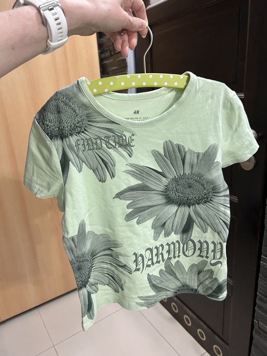 Koszulka H&M 146 w kwiaty bluzka t-shirt