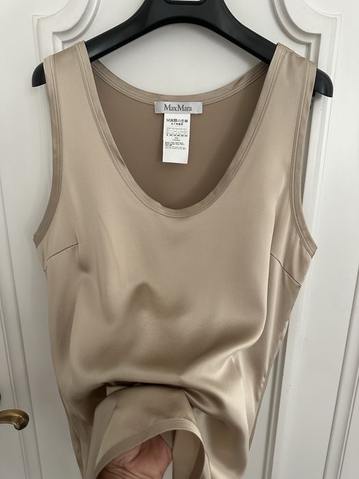 MAX MARA piękna bluzka, top, kolor szampański, 100% jedwab. NOWA