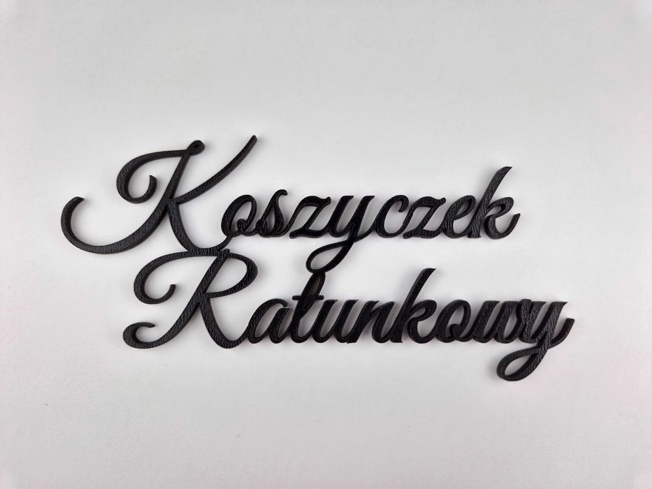 Napis Koszyczek Ratunkowy- czarny; 10cm