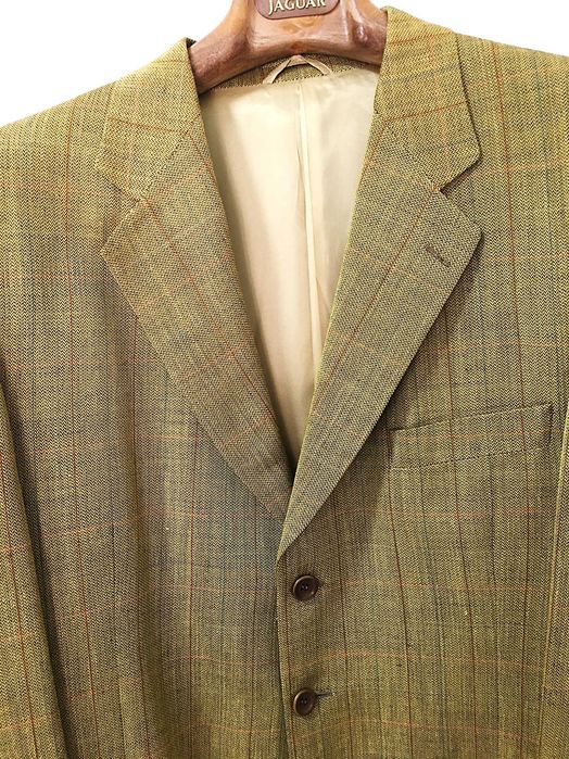 Blazer verde claro/mostarda em linho tamanho L