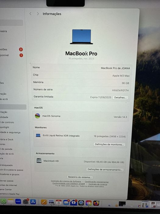 MacBook Pro Apple - 16" M3 Max GPU 32-Core, RAM: 36 GB, 1 TB, Space Black64585196508419123