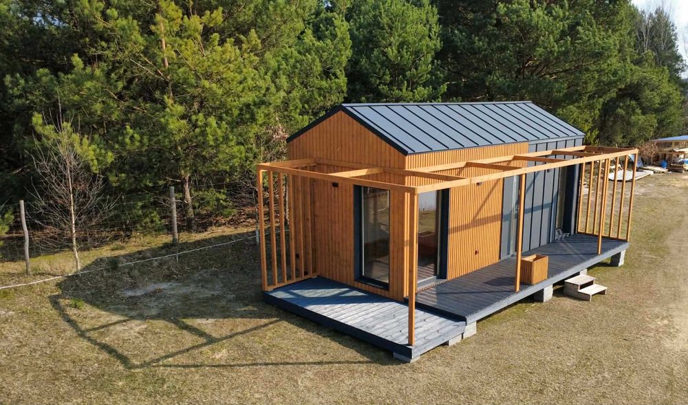 domek mobilny 36m2 na zgłoszenie z antresolą pod klucz ocieplony całoroczny z transportem inwestycja modułowy tiny house