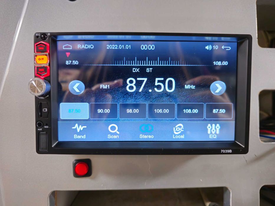 1-DIN Авто магнітола 7" PODOFO 7039B д/к USB,BT,AUX,SD сенс