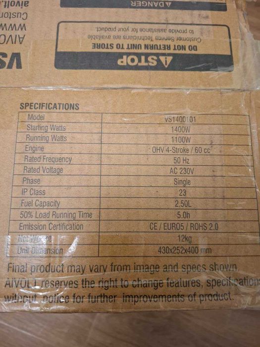 Інверторний тихий генератор AIVOLT VS1400101