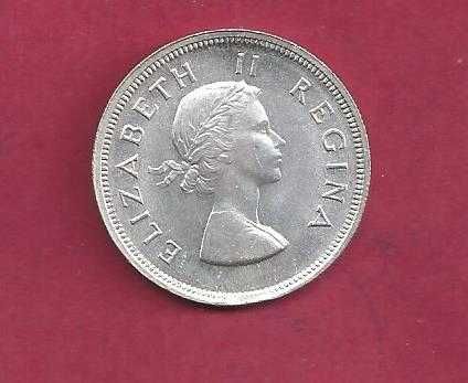 AFRICA DO SUL   MOEDA   2,50 SHILINGS  1953  SOBERBA  PRATA