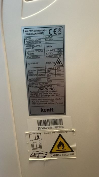 Ar Condicionado Portátil Kunft 8000 BTU – Modelo KAC4254