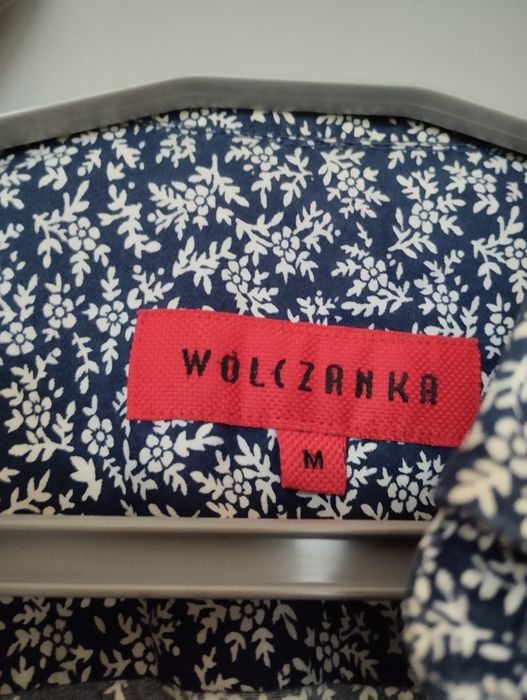 Koszula w kwiaty kwiatki granatowa w wzory Wólczanka męska M