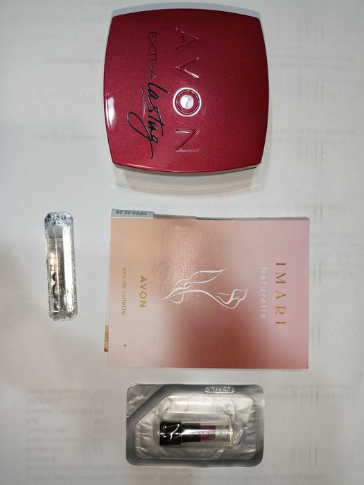 puder AVON natural beige + perfumy IMARI Naturelle + 2 próbki GRATIS