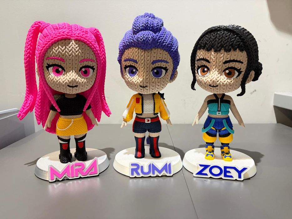 Sonic e guerreiras do K-Pop - impressão 3D