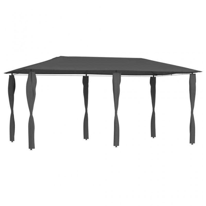Gazebo de Jardim 2,98 x 5,30 m Antracite com Cobertura e Capas para Postes
