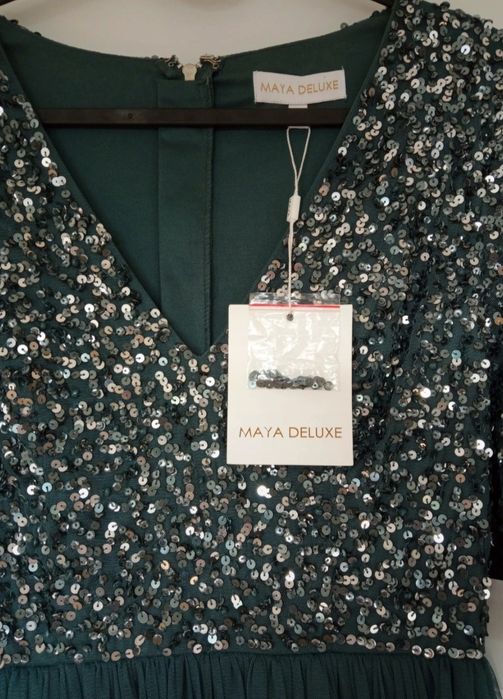Długa suknia sukienka maxi cekiny wieczorowa  wesele Maya Deluxe Asos