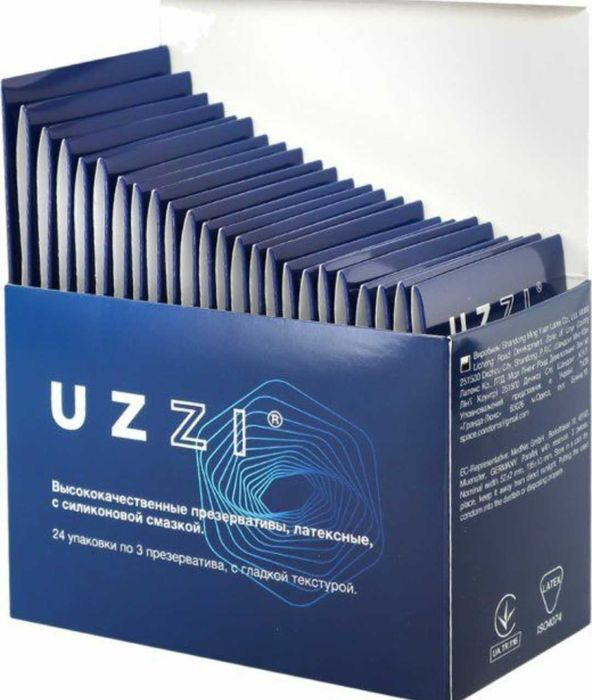Презервативы UZZI 72 шт/блок.Гладкие.Подходят для УЗИ УЗД до 2028 года