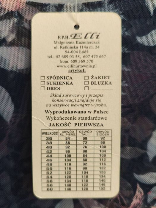 Nowa sukienka polskiej firmy ELLI rozm. 44